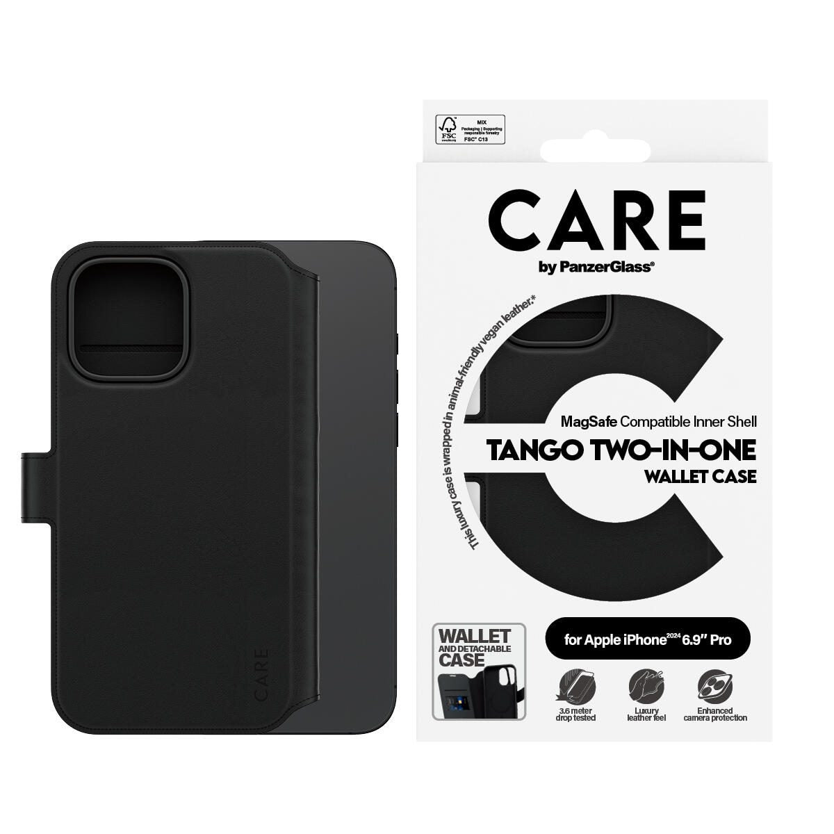 CARE by PanzerGlass® Feature Case Tango Two-in-One Wallet MagSafe für iPhone 16 Pro Max CARE by PanzerGlass® Feature Case Tango Two-in-One Wallet MagSafe für iPhone 16 Pro Max